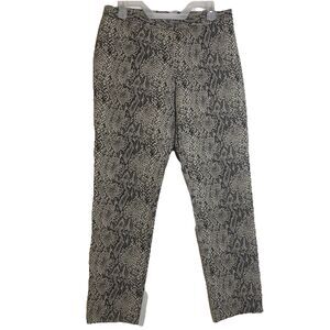 Hunter Bell Pants Straight Leg Snake Print Black White Career Formal - Size 8